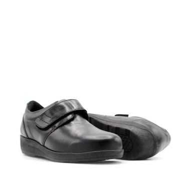 Zapatos cómodos con velcro negros para mujer