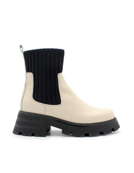 botín plataforma beige