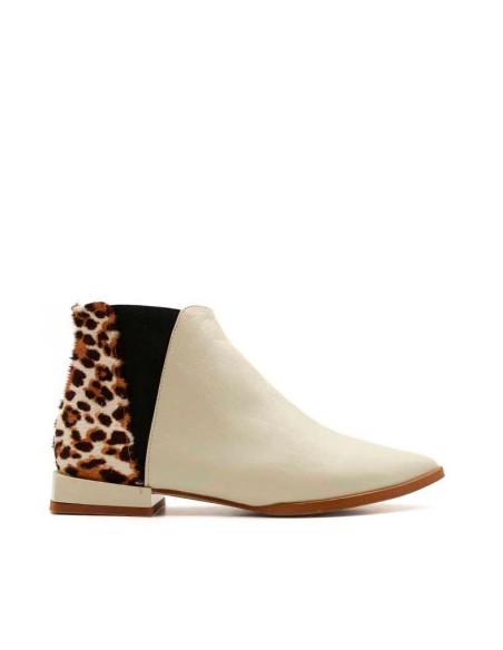 botines popa mujer beige con leopardo