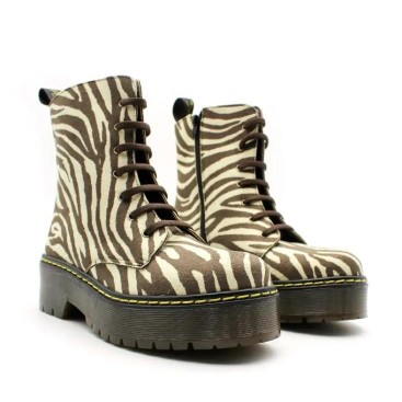 botines cebra mujer con plataforma