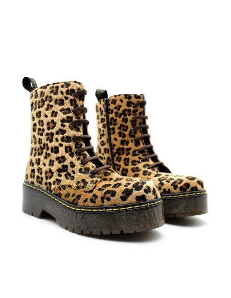 botines militar leopardo mujer​ con plataforma