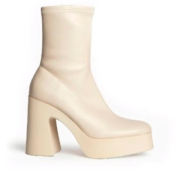BOTAS PLATAFORMA y tacón beige