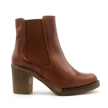 botines cuero estilo chelsea con tacón