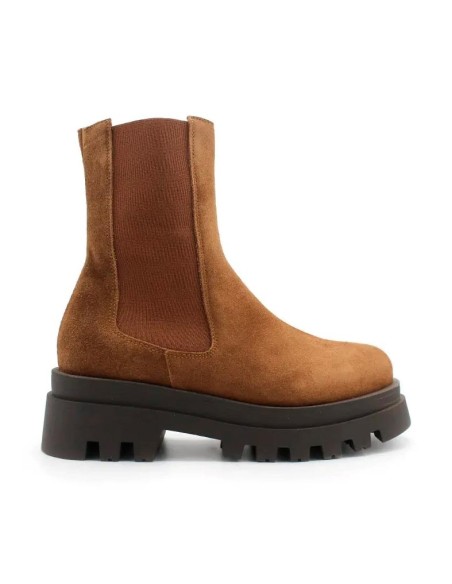 botines track camel estilo chelsea para mujer