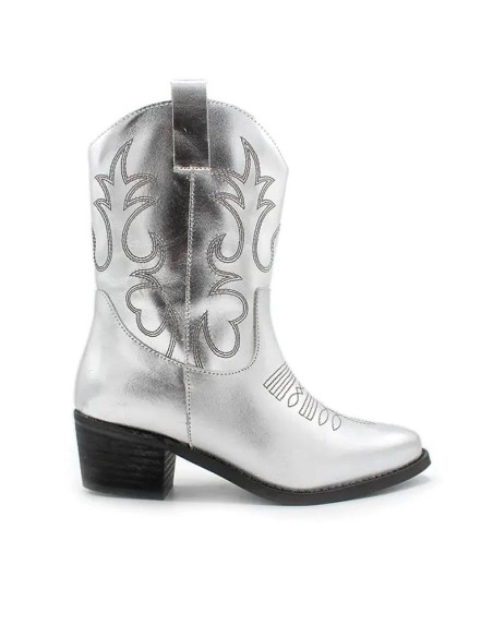 Bota plateada cowboy