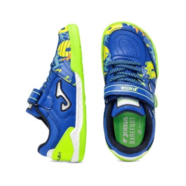 Joma Top Flex Junior Barefoot azul para fútbol sala vista interior