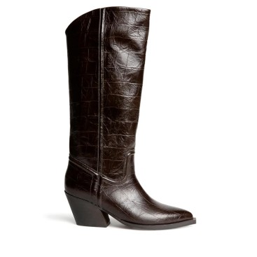 Bota cowboy efecto cocodrilo marrón Corina M6764 vista lateral