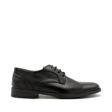 Zapato vestir hombre negro Santana99 de piel vista lateral