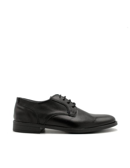 Zapato vestir hombre negro Santana99 de piel vista lateral