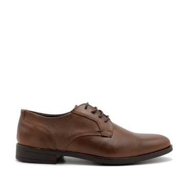 Zapato vestir marrón hombre Santana99 de piel vista lateral