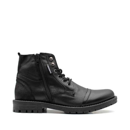 Bota militar munt de piel negra