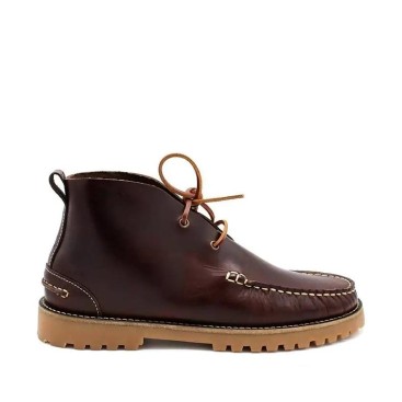 botines náuticos de piel para hombre
