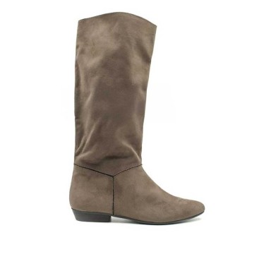 Bota alta taupe mujer