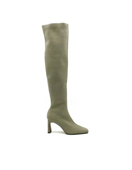 Bota verde mujer elástica Corina vista lateral