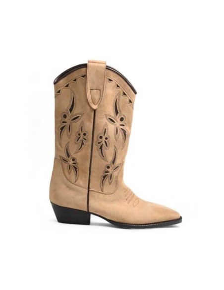 Bota western troquelada camel Corina M4751 para mujer