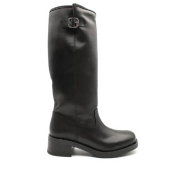 botas de caña alta​ negra tipo biker