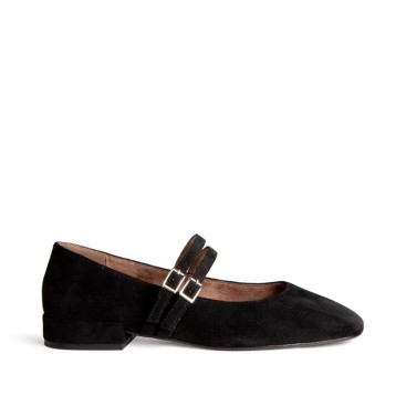 Zapato Mary Jane de tacón bajo negro Corina vista lateral