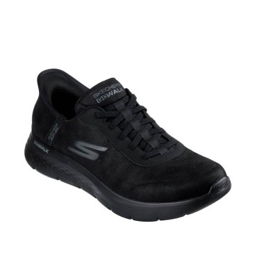 Skechers GO WALK Flex negras hombre con Heel Pillow vista diagonal