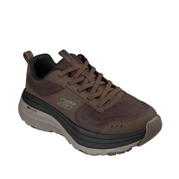 Zapatilla Skechers Max Cushioning marrón hombre vista diagonal