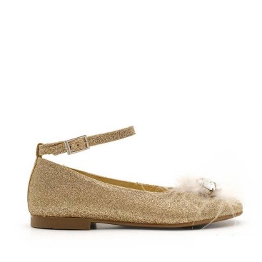 Zapatos dorados niña con brillos glitter
