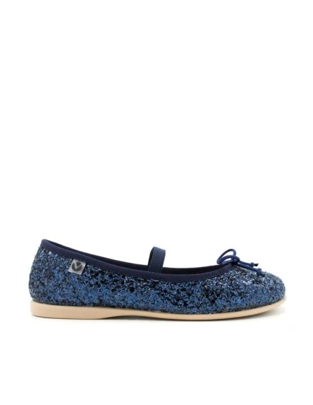 mercedita victoria azul marino de niña con glitter