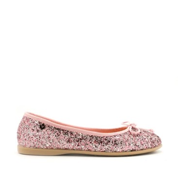manoletinas niña de glitter rosa