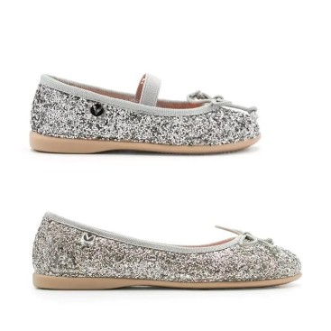 merceditas glitter niña plateada