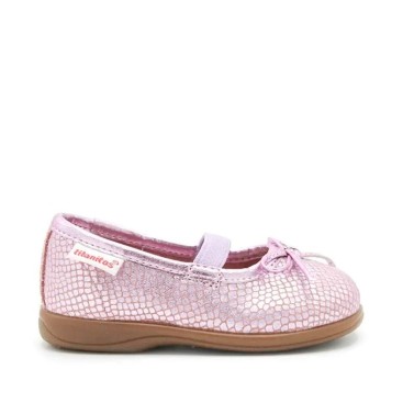 manoletinas piel lilas bebe