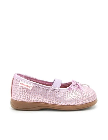 manoletinas piel lilas bebe