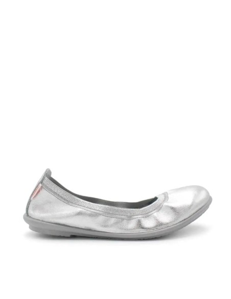 manoletina plata de piel para niña