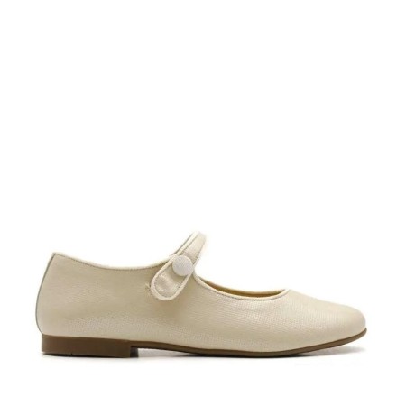 Mercedita botón charol beige