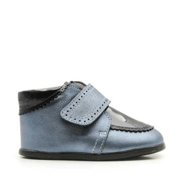 Botines Charol bebé primeros pasos azules