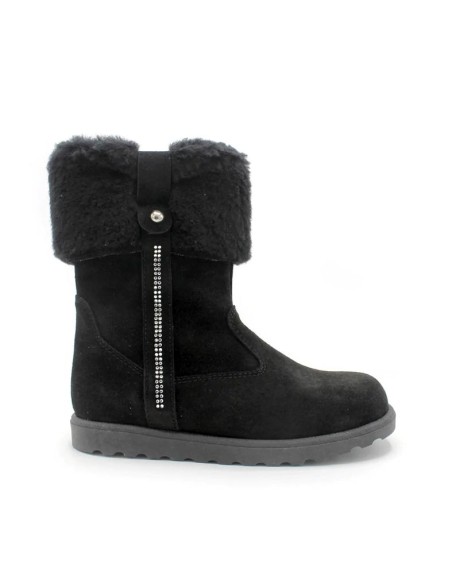Bota con pelo coquete negra