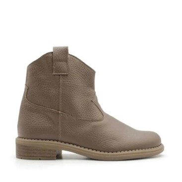 Botines Taupe Niña de piel estilo campero