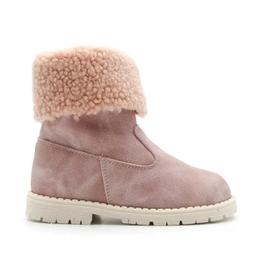 Botas borreguito rosa para niña