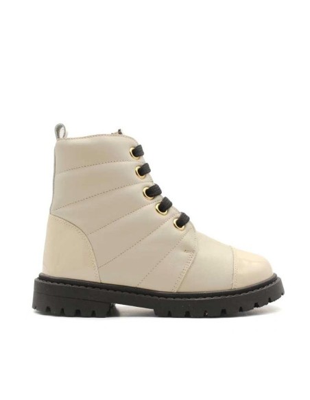 Botines Modernos Niña beige con cordones