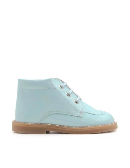Botines charol niño azul celeste