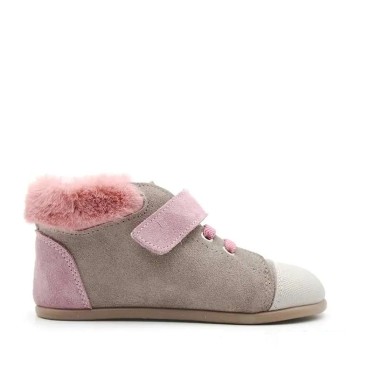 Botines gris niña interior cálido