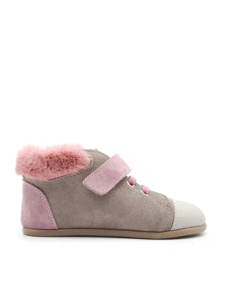 Botines gris niña interior cálido