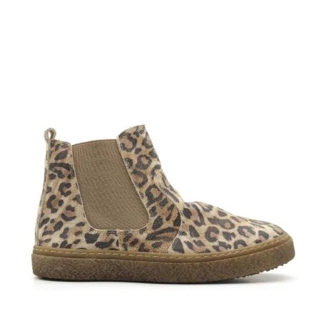 Botín chelsea serraje leopardo