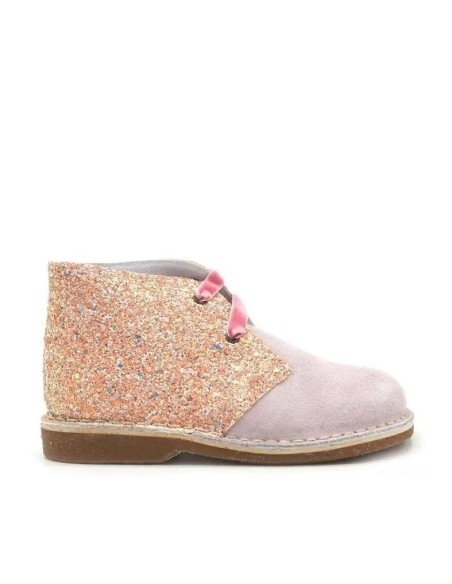BOTINES SAFARI ROSA glitter niña