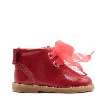 Botines charol rojo niña