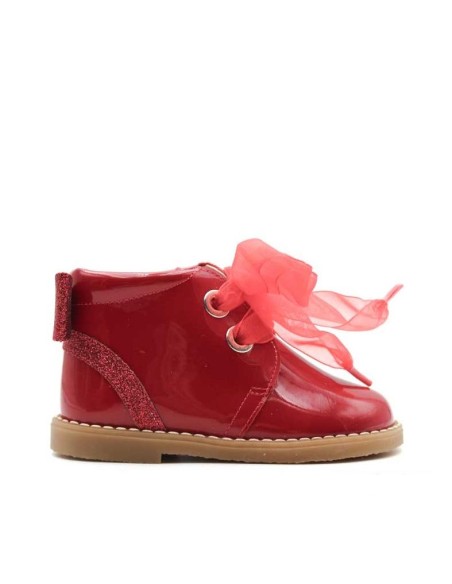 Botines charol rojo niña