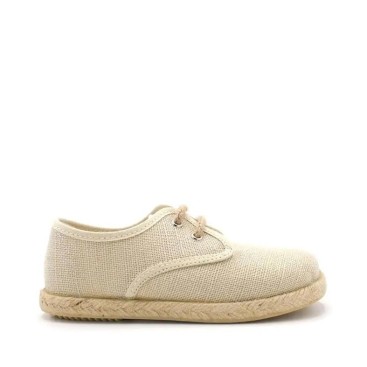 blucher lino niño beige con suela de esparto