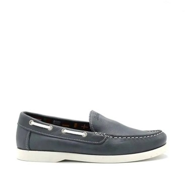 mocasines hombre de piel azul jeans