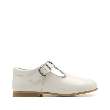 zapato pepito charol blanco de vestir para niño