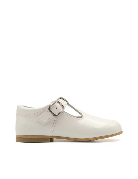 zapato pepito charol blanco de vestir para niño