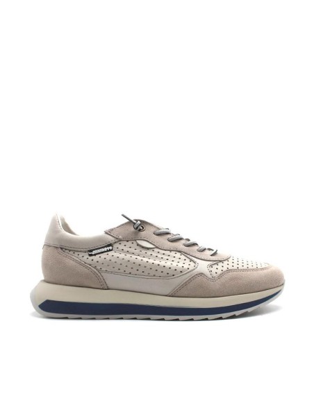 Zapatilla hombre gris piel Santana99 vista frontal