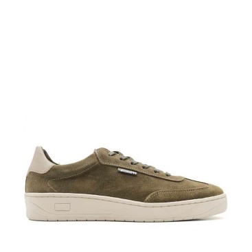 zapatilla hombre kaki serraje vista lateral