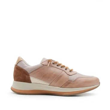 Zapatillas vestir hombre beige de piel